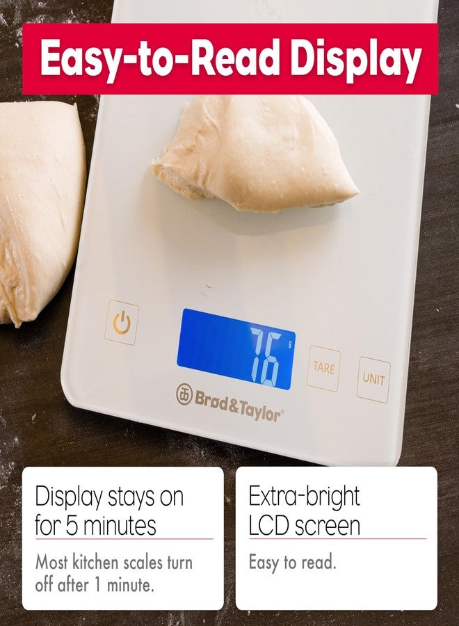 Brod & Taylor High Capacity Baking & Kitchen Scale (Weighs up to 33lbs/15kg of Ingredients), 1-Gram Precision, Five Unit Options, 5-Minute Display, Batteries Included - Image 5